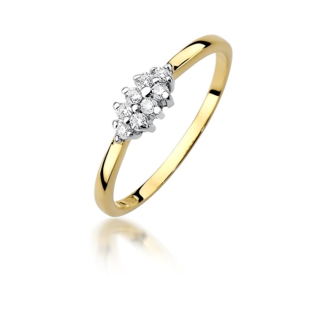 Przejdź do produktu Pierścionek zaręczynowy z żółtego złota z brylantami 0,11ct Fire Of Love 