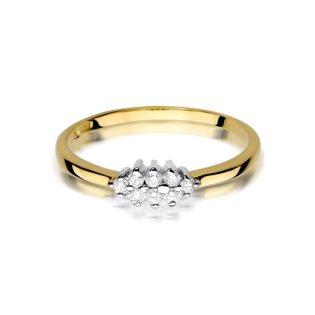 Przejdź do produktu Pierścionek zaręczynowy z żółtego złota z brylantami 0,11ct Fire Of Love 