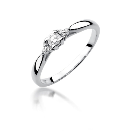 Przejdź do produktu Pierścionek zaręczynowy z białego złota z diamentami 0,13ct Fire Of Love 