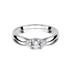 Pierścionek zaręczynowy z białego złota z diamentami 0,13ct Fire Of Love