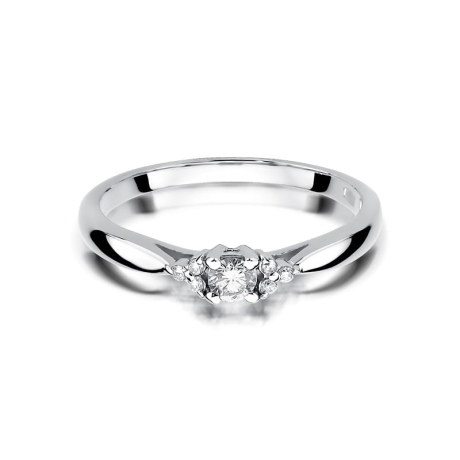Przejdź do produktu Pierścionek zaręczynowy z białego złota z diamentami 0,13ct Fire Of Love 