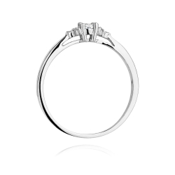 Pierścionek zaręczynowy z białego złota z diamentami 0,13ct Fire Of Love