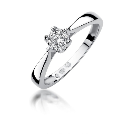 Przejdź do produktu Pierścionek zaręczynowy z białego złota z diamentem 0,20ct Fire Of Love