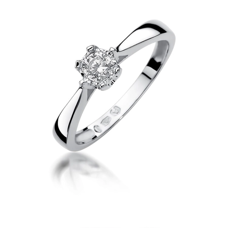Pierścionek zaręczynowy z białego złota z diamentem 0,20ct Fire Of Love