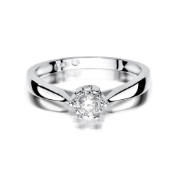 Pierścionek zaręczynowy z białego złota z diamentem 0,20ct Fire Of Love
