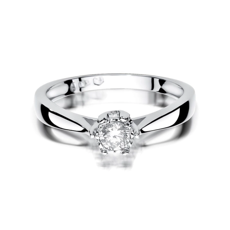 Pierścionek zaręczynowy z białego złota z diamentem 0,20ct Fire Of Love