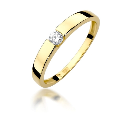 Przejdź do produktu Pierścionek zaręczynowy z żółtego złota z diamentem 0,12ct Fire Of Love 