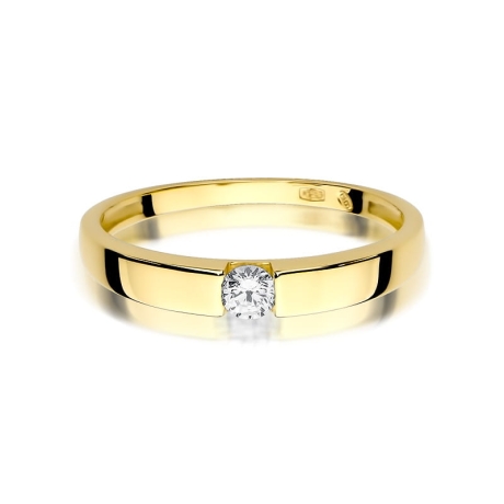 Przejdź do produktu Pierścionek zaręczynowy z żółtego złota z diamentem 0,12ct Fire Of Love 