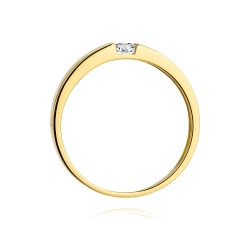 Pierścionek zaręczynowy z żółtego złota z diamentem 0,12ct Fire Of Love