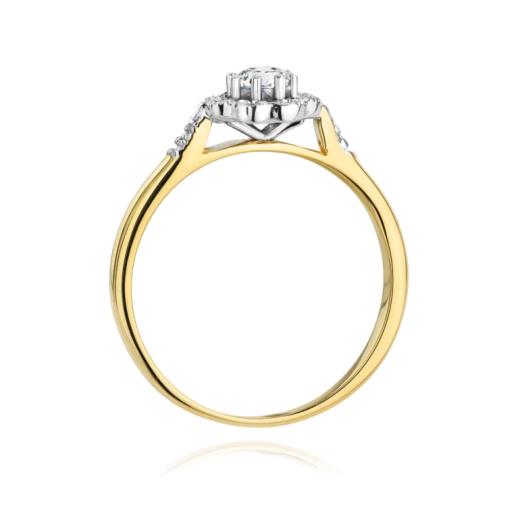 Pierścionek zaręczynowy z żółtego złota z diamentami 0,28ct Fire Of Love