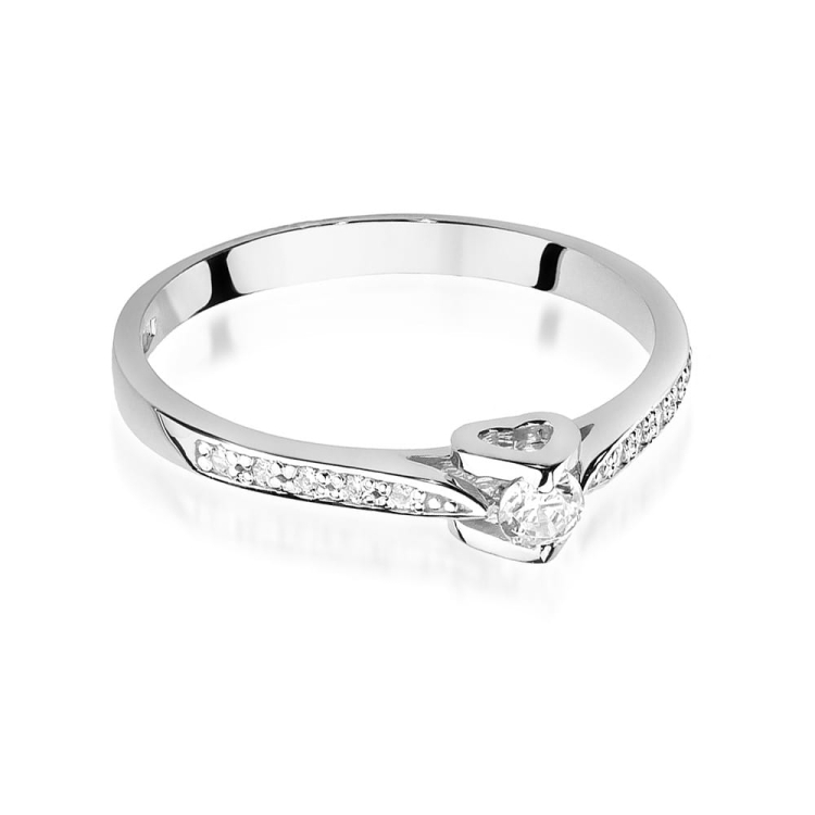 Pierścionek zaręczynowy z białego złota z diamentami 0,15ct Fire Of Love