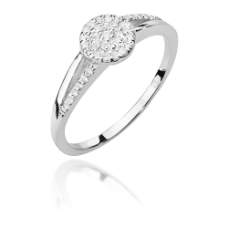 Pierścionek zaręczynowy z białego złota z diamentami 0,18ct Fire Of Love
