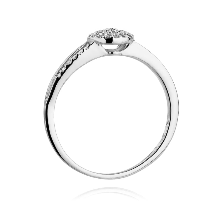 Pierścionek zaręczynowy z białego złota z diamentami 0,18ct Fire Of Love