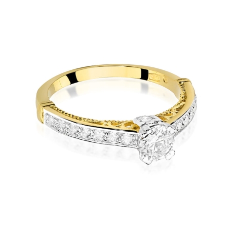 Przejdź do produktu Pierścionek zaręczynowy z żółtego złota z diamentami 0,56ct Fire Of Love