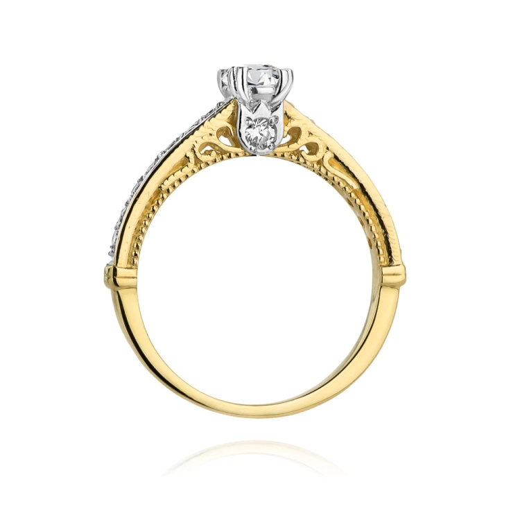 Pierścionek zaręczynowy z żółtego złota z diamentami 0,56ct Fire Of Love