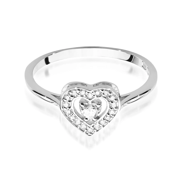 Pierścionek zaręczynowy z białego złota z diamentami 0,19ct Fire Of Love