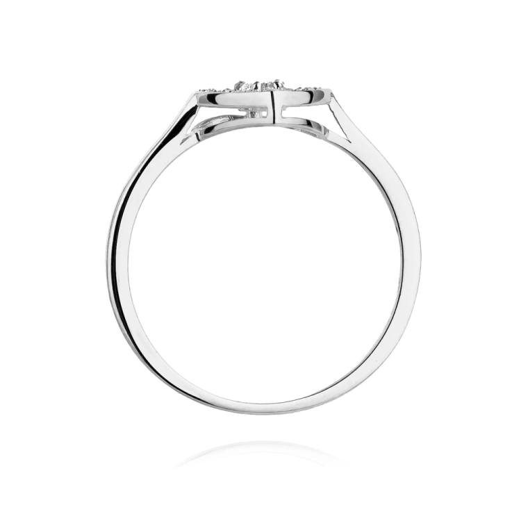 Pierścionek zaręczynowy z białego złota z diamentami 0,19ct Fire Of Love