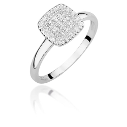 Pierścionek zaręczynowy z białego złota z diamentami 0,13ct Fire Of Love