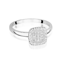 Pierścionek zaręczynowy z białego złota z diamentami 0,13ct Fire Of Love