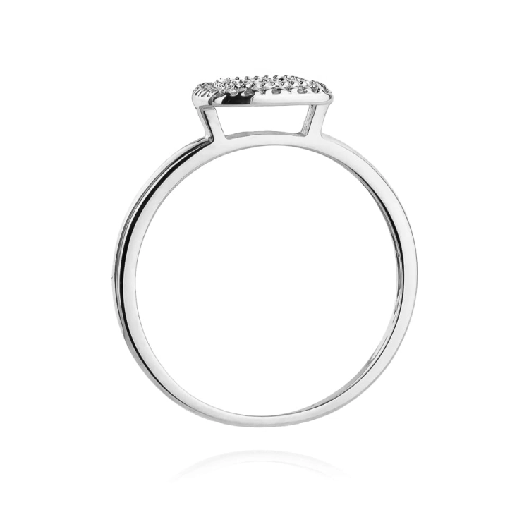 Pierścionek zaręczynowy z białego złota z diamentami 0,13ct Fire Of Love