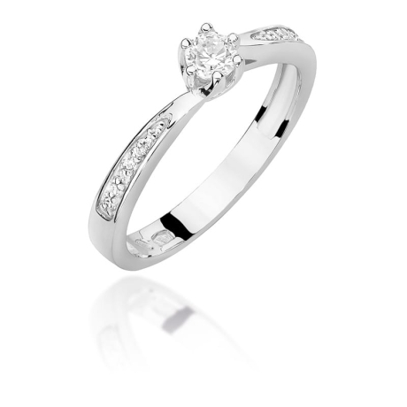 Przejdź do produktu Pierścionek zaręczynowy z białego złota z diamentami 0,20ct Fire Of Love 