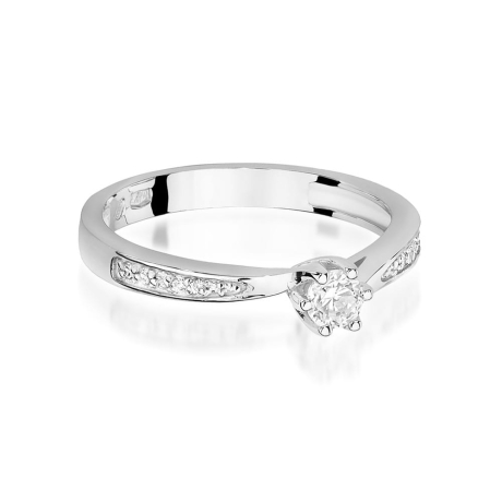 Przejdź do produktu Pierścionek zaręczynowy z białego złota z diamentami 0,20ct Fire Of Love 