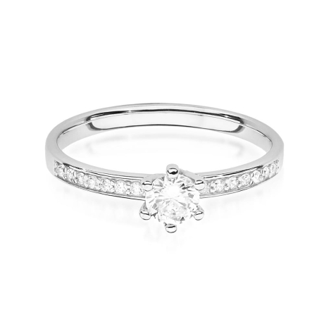 Przejdź do produktu Pierścionek zaręczynowy z białego złota z diamentami 0,37ct Fire Of Love 
