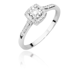 Pierścionek zaręczynowy z białego złota z diamentami 0,21ct Fire Of Love