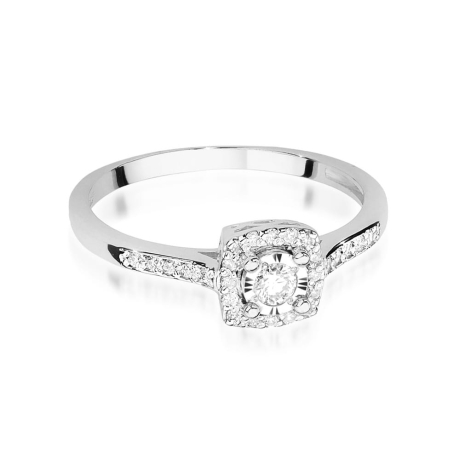 Przejdź do produktu Pierścionek zaręczynowy z białego złota z diamentami 0,21ct Fire Of Love 
