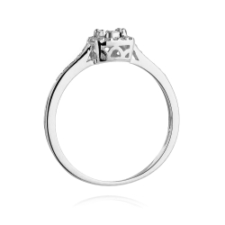 Pierścionek zaręczynowy z białego złota z diamentami 0,21ct Fire Of Love