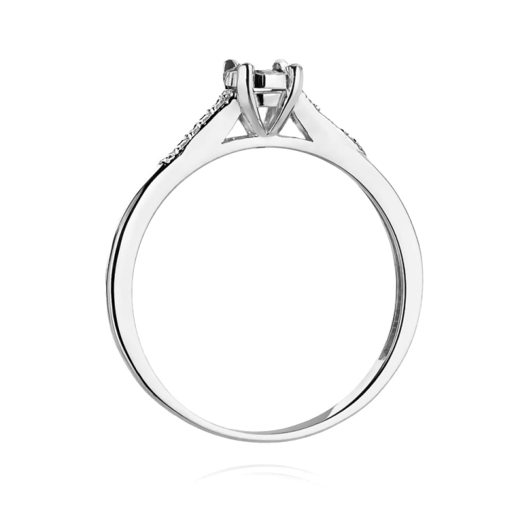 Pierścionek zaręczynowy z białego złota z diamentami 0,11ct Fire Of Love
