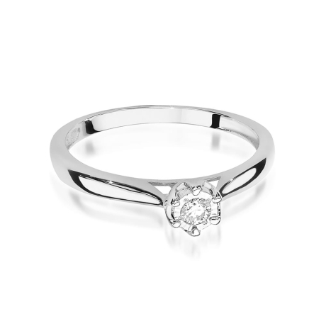 Przejdź do produktu Pierścionek zaręczynowy z białego złota z brylantami 0,08ct Fire Of Love 