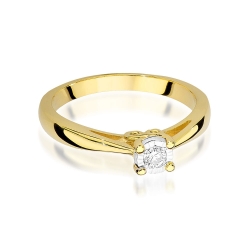 Pierścionek zaręczynowy z żółtego złota z diamentem 0,08ct Fire Of Love