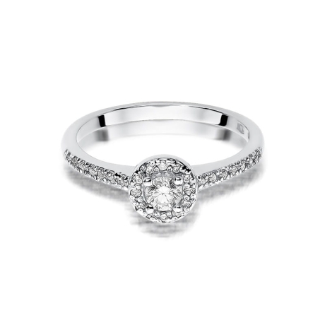 Przejdź do produktu Pierścionek zaręczynowy z białego złota z diamentami 0,52ct Fire Of Love 