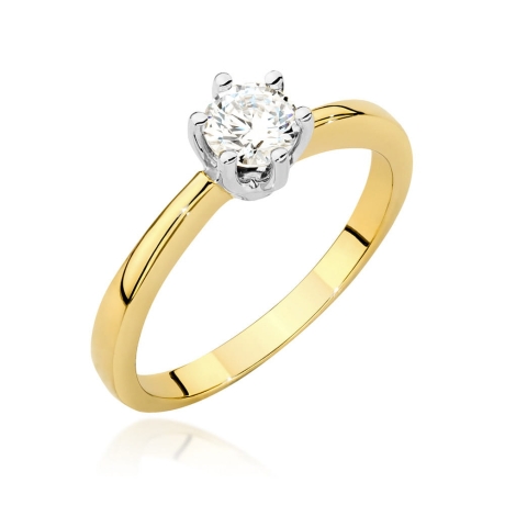 Przejdź do produktu Pierścionek zaręczynowy z żółtego złota z diamentem 0,40ct Fire Of Love 
