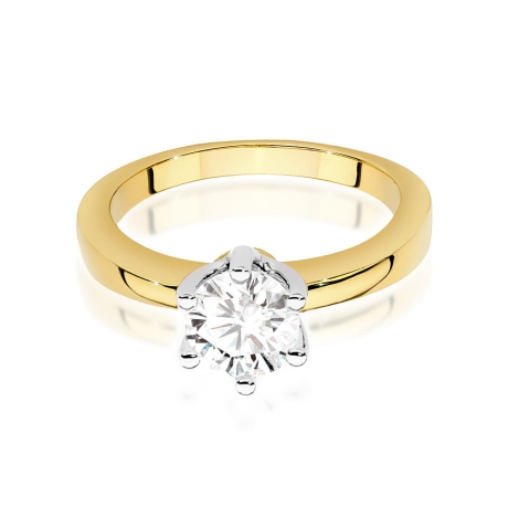 Przejdź do produktu Pierścionek zaręczynowy z żółtego złota z diamentem 0,70ct Fire Of Love