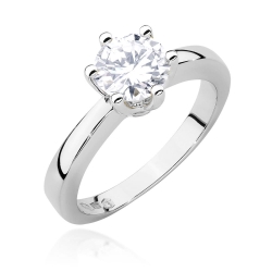 Pierścionek zaręczynowy z białego złota z diamentem 1,00ct Fire Of Love
