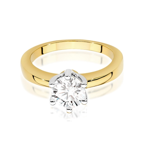 Przejdź do produktu Pierścionek zaręczynowy z żółtego złota z diamentem 1,00ct Fire Of Love