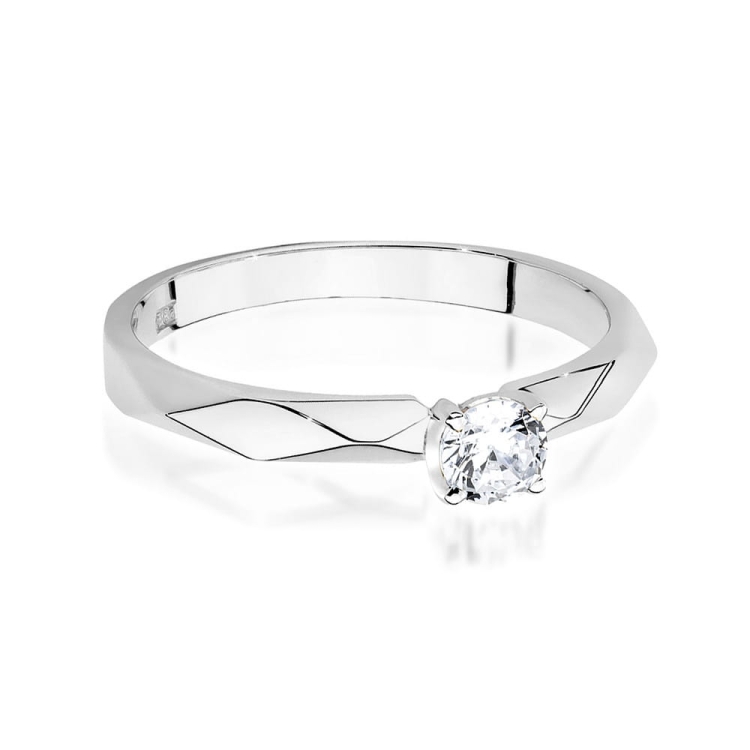Pierścionek zaręczynowy z białego złota z diamentem 0,15ct Fire Of Love