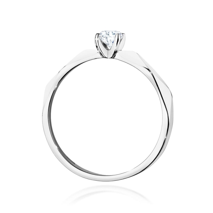 Pierścionek zaręczynowy z białego złota z diamentem 0,15ct Fire Of Love