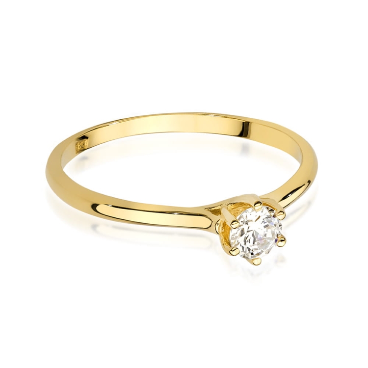 Pierścionek zaręczynowy z żółtego złota z brylantami 0,26ct Fire Of Love