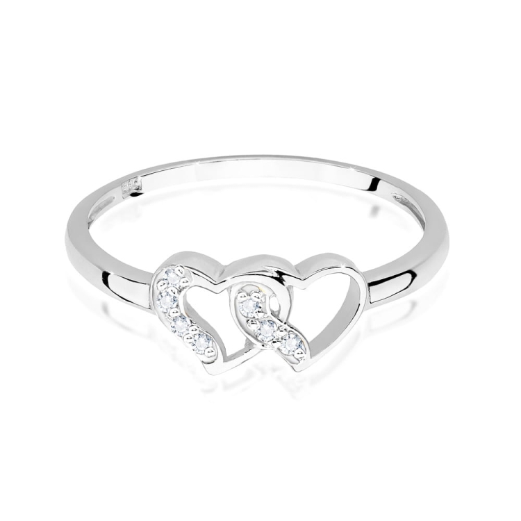 Pierścionek zaręczynowy z białego złota z diamentami 0,06ct Fire Of Love