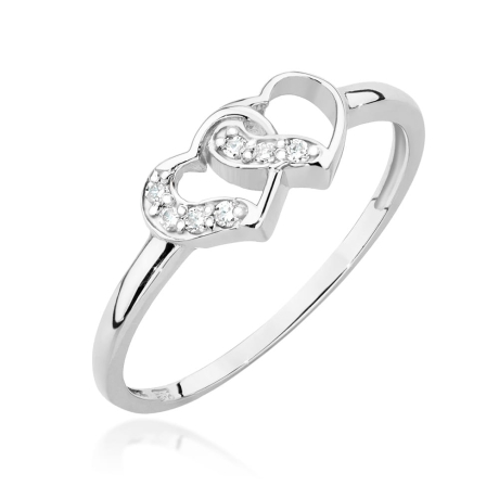 Przejdź do produktu Pierścionek zaręczynowy z białego złota z diamentami 0,06ct Fire Of Love 