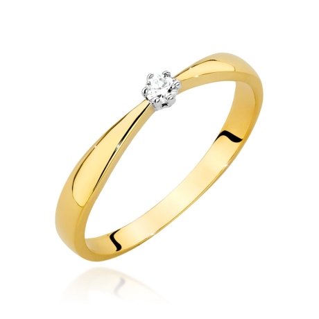 Przejdź do produktu Pierścionek zaręczynowy z żółtego złota z diamentem 0,04ct Fire Of Love