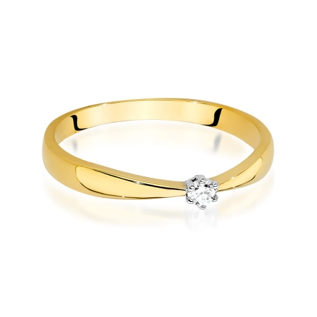 Przejdź do produktu Pierścionek zaręczynowy z żółtego złota z diamentem 0,04ct Fire Of Love
