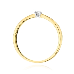 Pierścionek zaręczynowy z żółtego złota z diamentem 0,04ct Fire Of Love