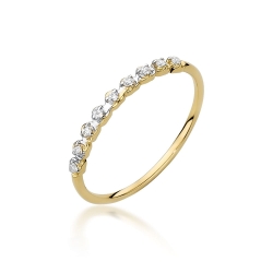 Pierścionek zaręczynowy z żółtego złota z diamentami 0,045ct Fire Of Love