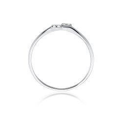 Pierścionek zaręczynowy z białego złota z diamentami 0,03ct Fire Of Love