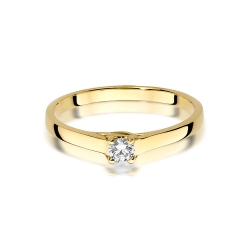 Pierścionek zaręczynowy z żółtego złota z diamentem 0,12ct Fire Of Love