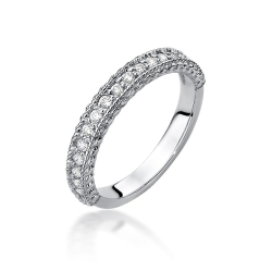 Pierścionek zaręczynowy z białego złota z diamentami 0,24ct Fire Of Love